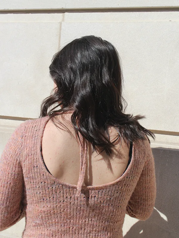 Pointelle Knit Mini Dress: Blush