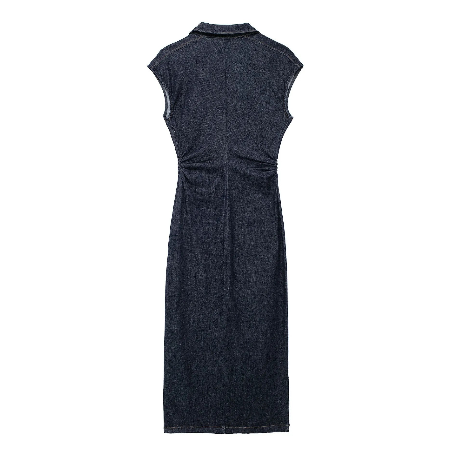 Pre Order:  Denim Midi Slim Fit Shirt Dress