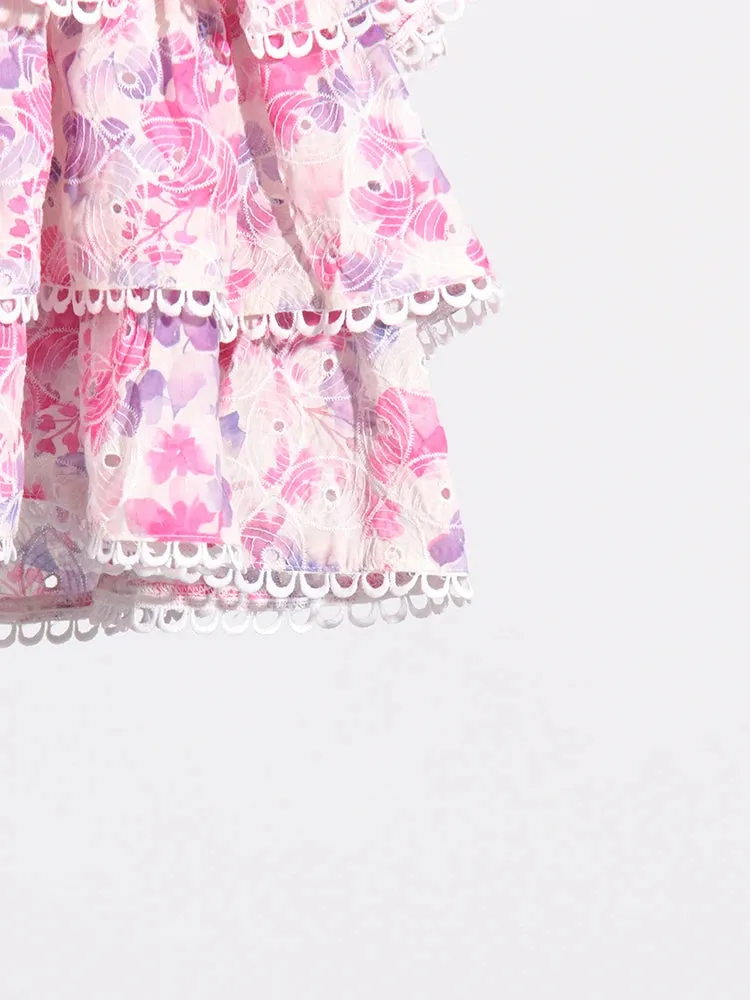 Pre Order:  Pink Floral Strapless Mini Dress