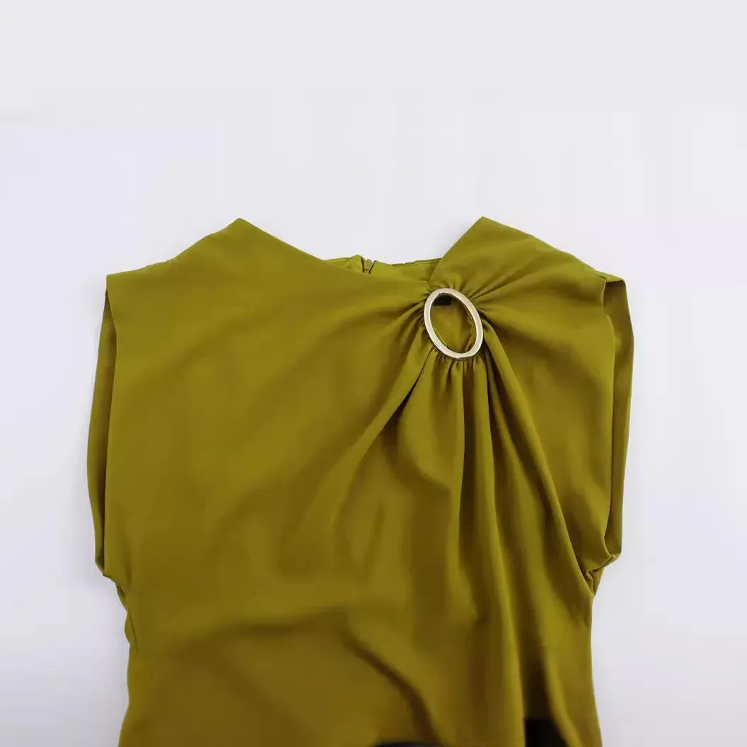 Pre Order:  Slim Fit Green Midi Dress