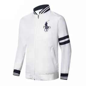 Prl  White Strap Hand Design White Jacket Tracksuit