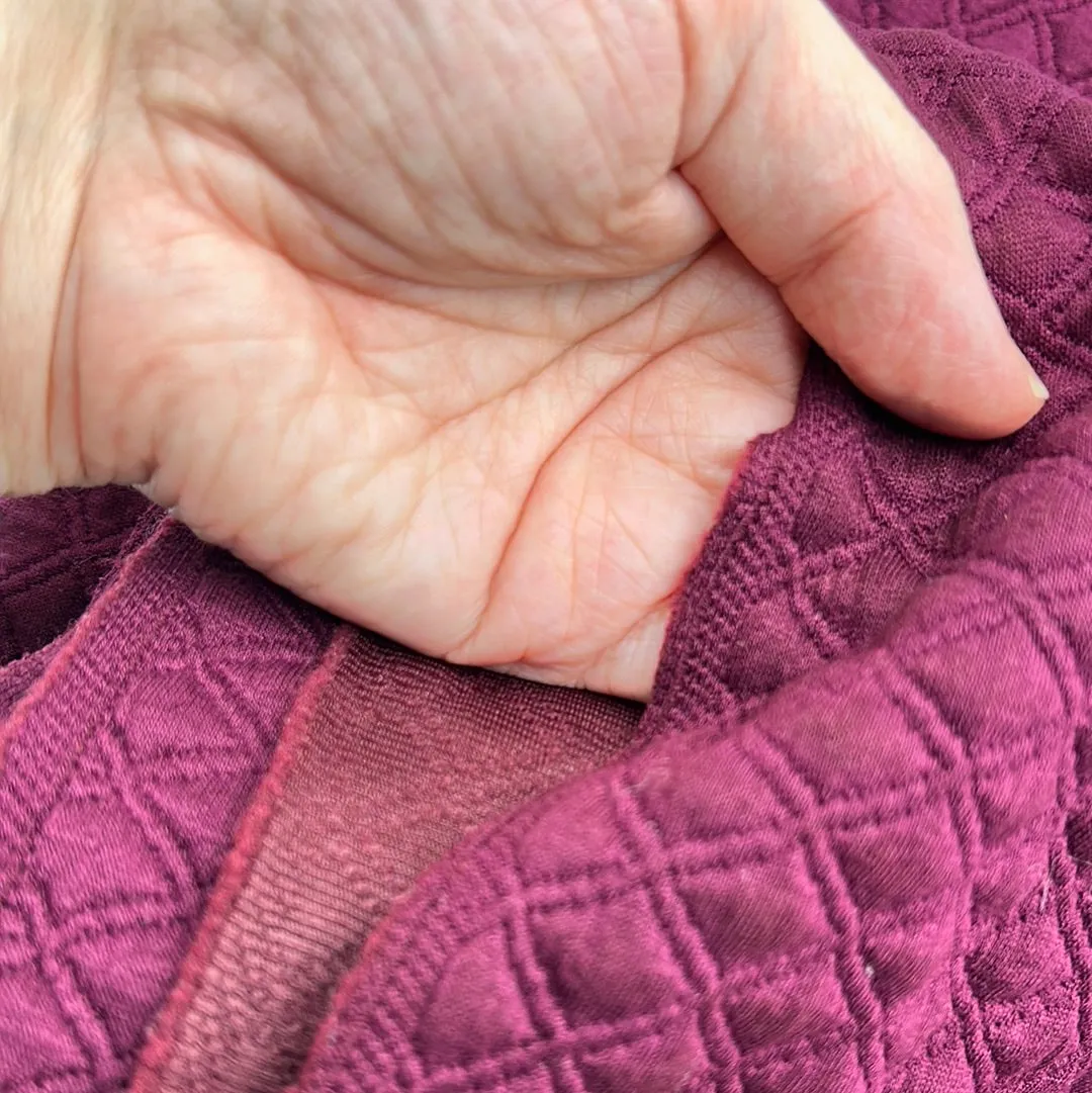 Quilted Sweater Knit, Very Berry Wine (KSW0403)