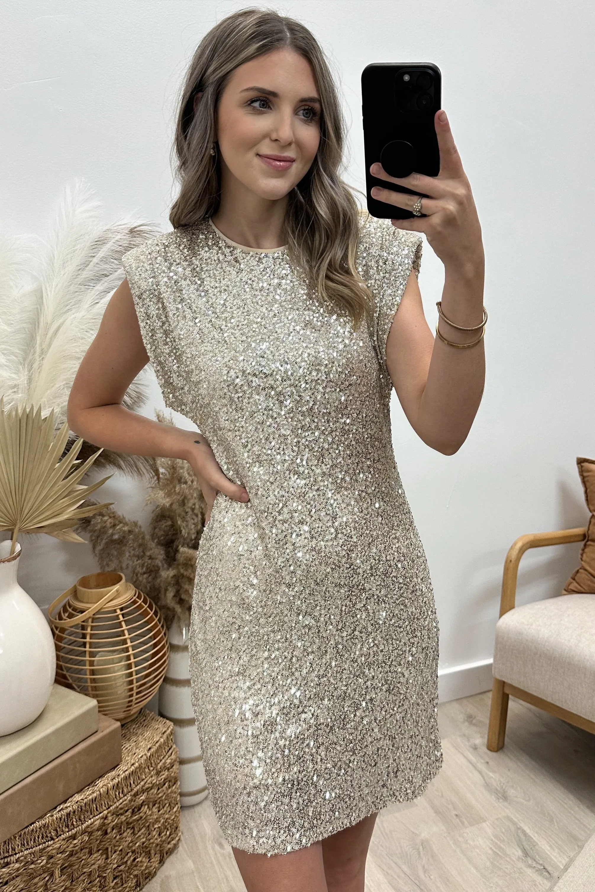 "Shine Bright" Dress (Champagne)