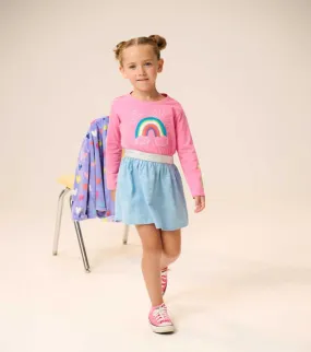 Rainbow Shimmer Elastic Waist Dress | Hatley