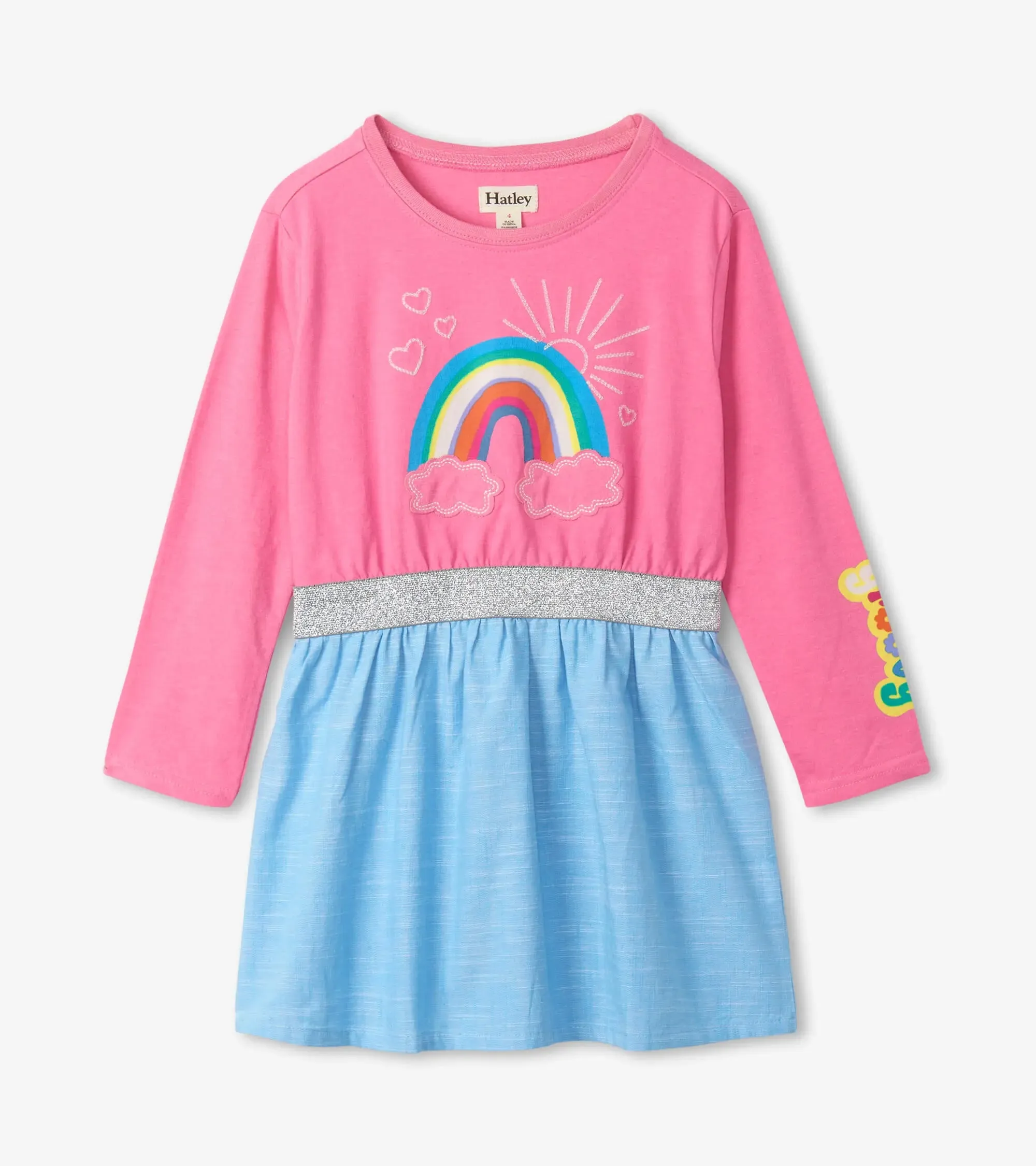 Rainbow Shimmer Elastic Waist Dress | Hatley
