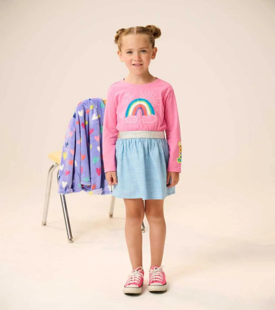Rainbow Shimmer Elastic Waist Dress | Hatley