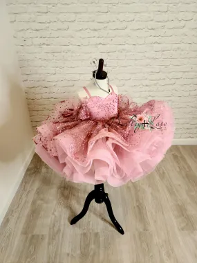 retired rental guc "Starry Eyes" Petal Length Dress Pink (4 Year - Petite 5 Year)
