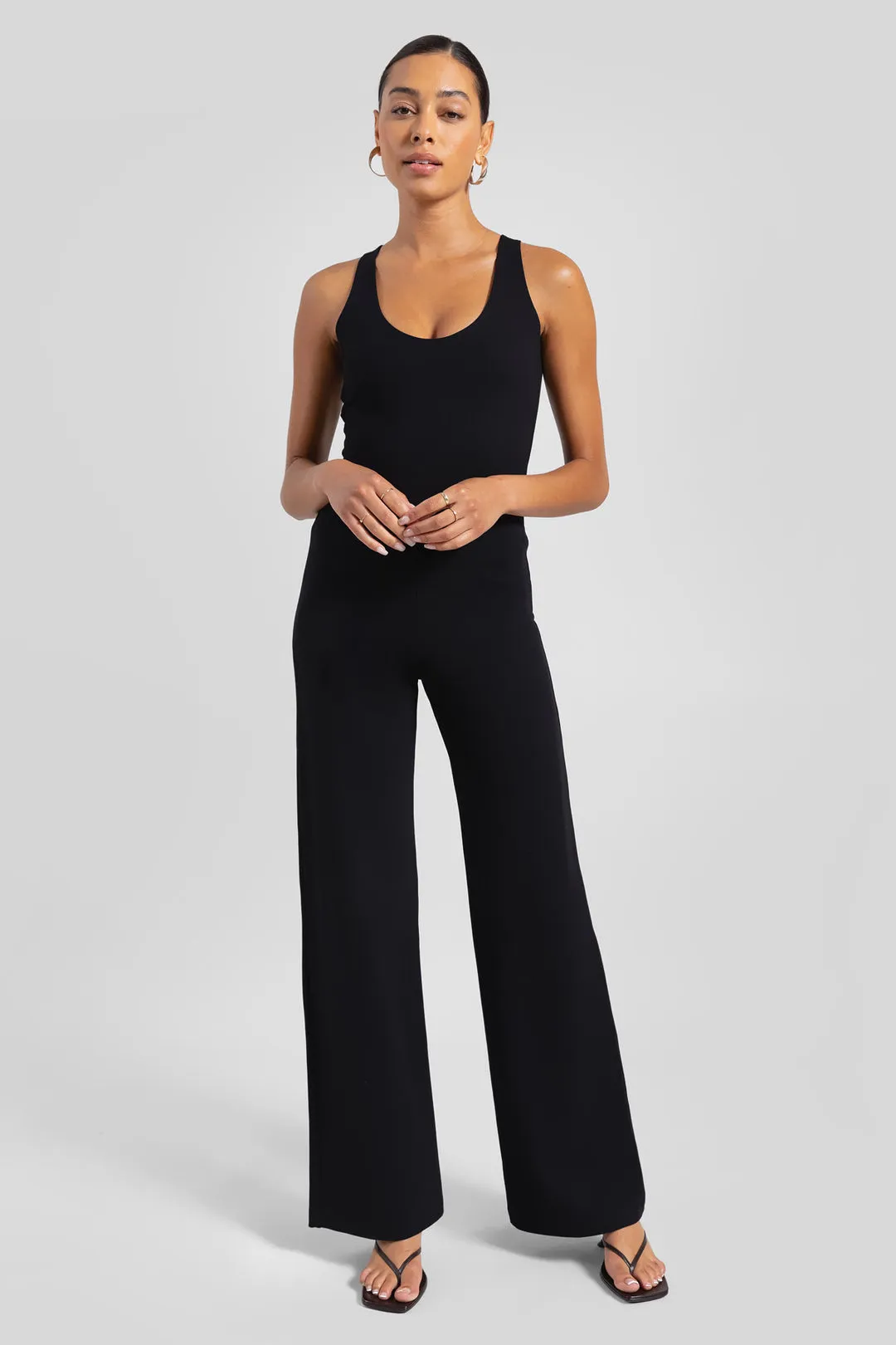 Rio HW Wide Leg Pant, Black