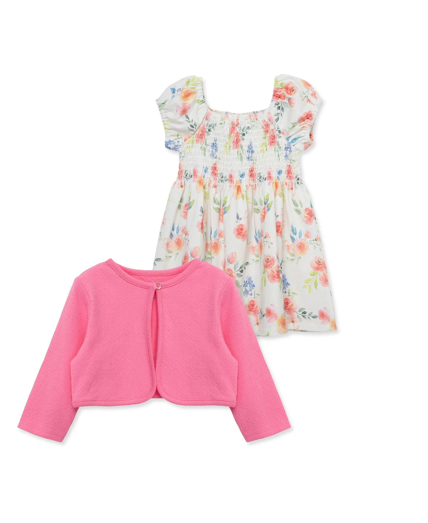 Rose Knit Dress Set (2T-4T)