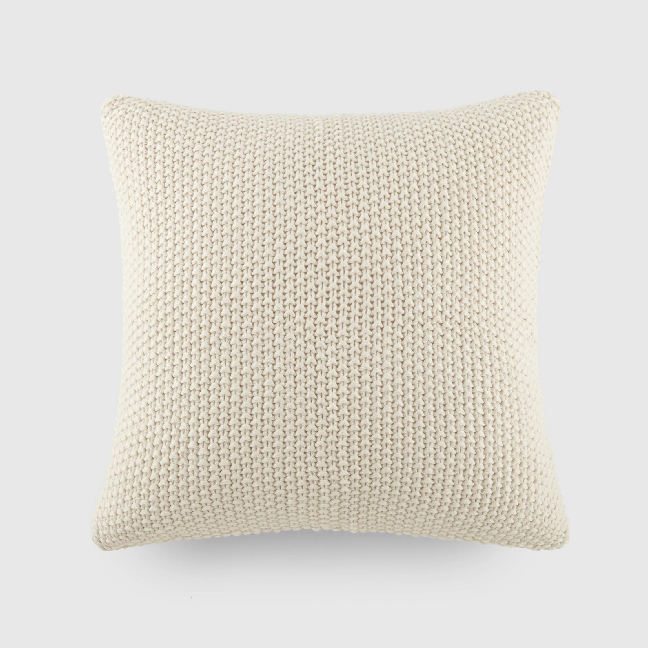 Seed Stitch Knit Throw Pillow Cover and Insert