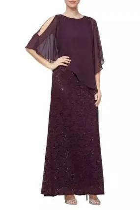 SL Fashion Popover Dress with Beaded Shoulder Detail and Asymmetric Overlay - Wholesale