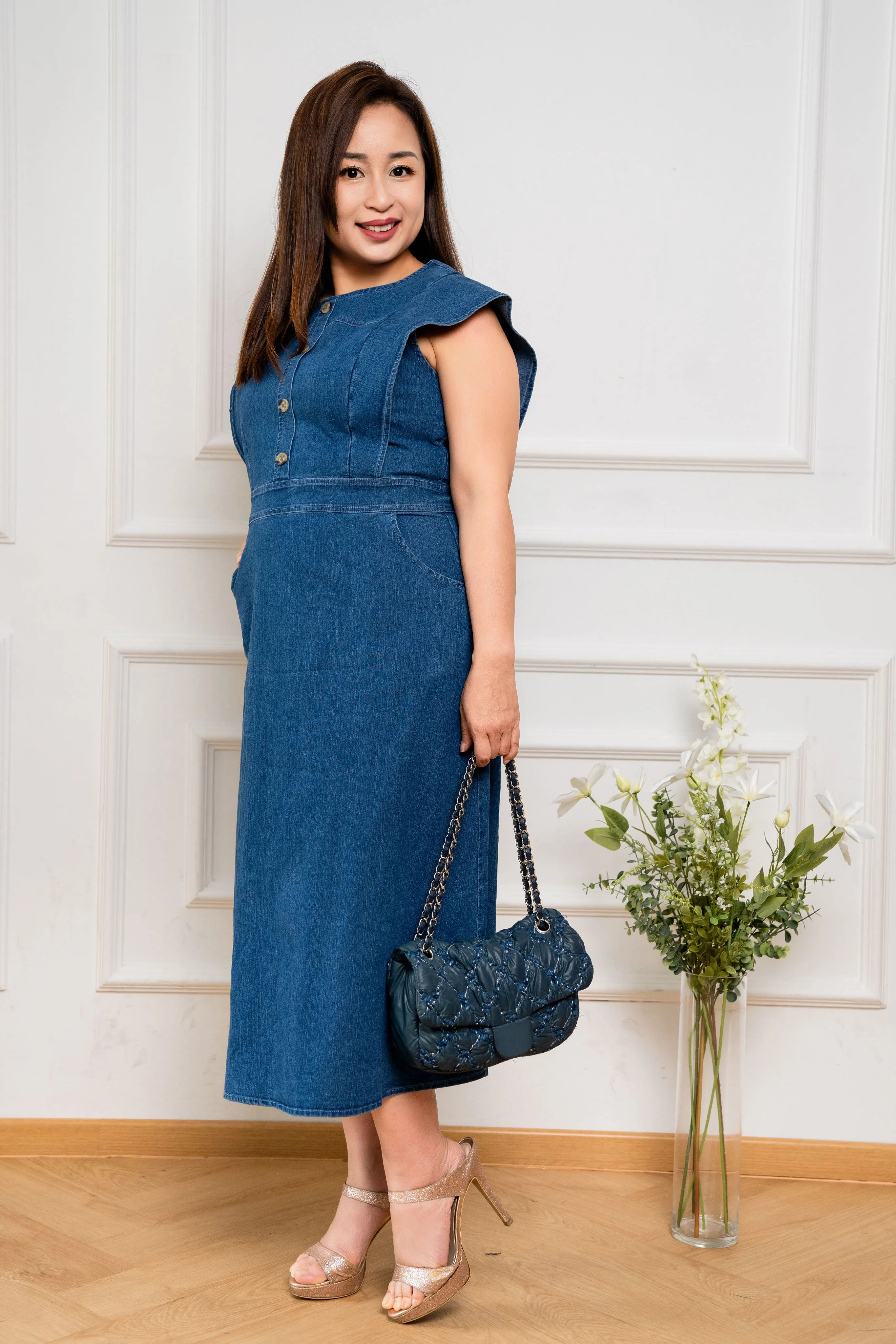 Sleeveless Denim Dress