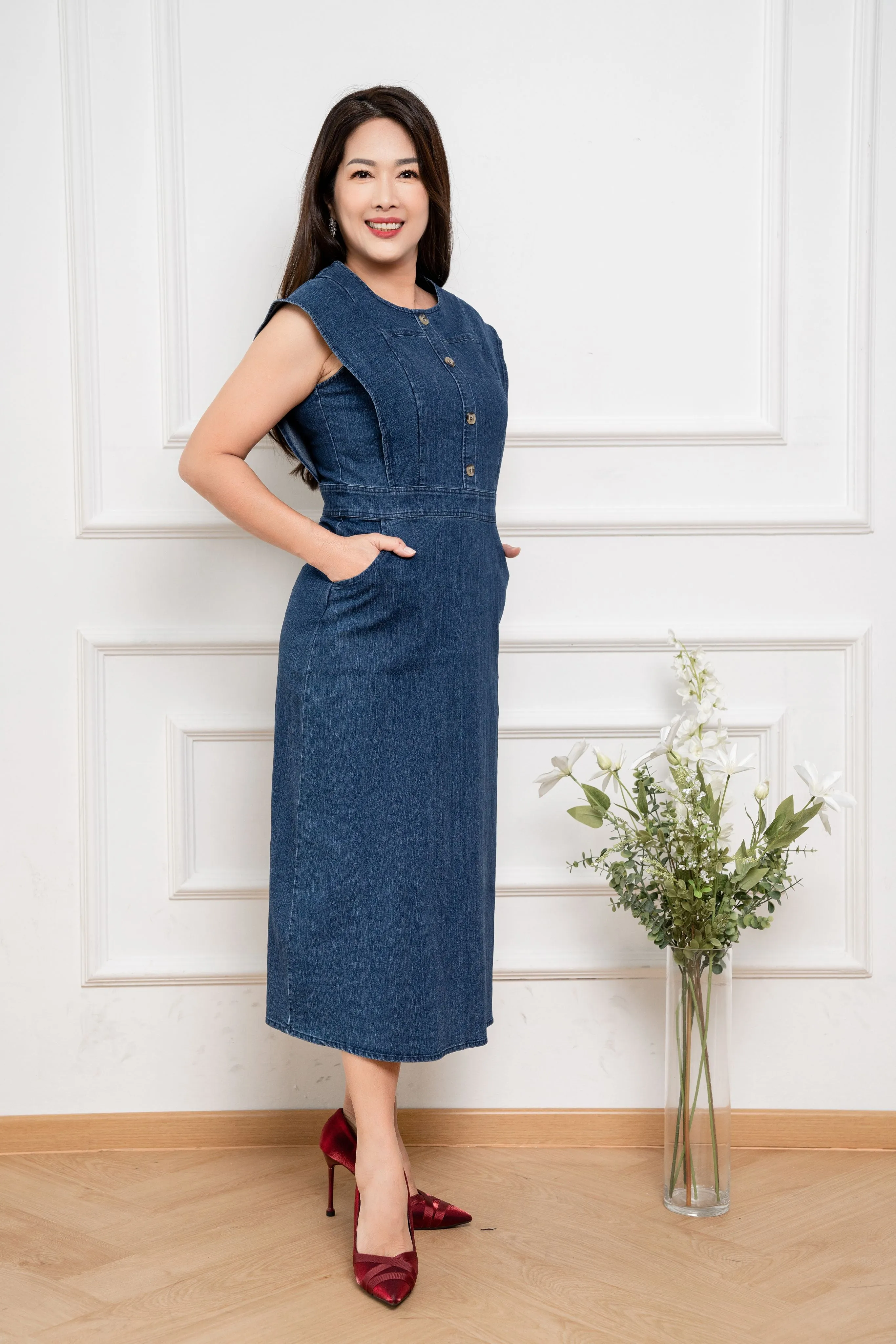 Sleeveless Denim Dress