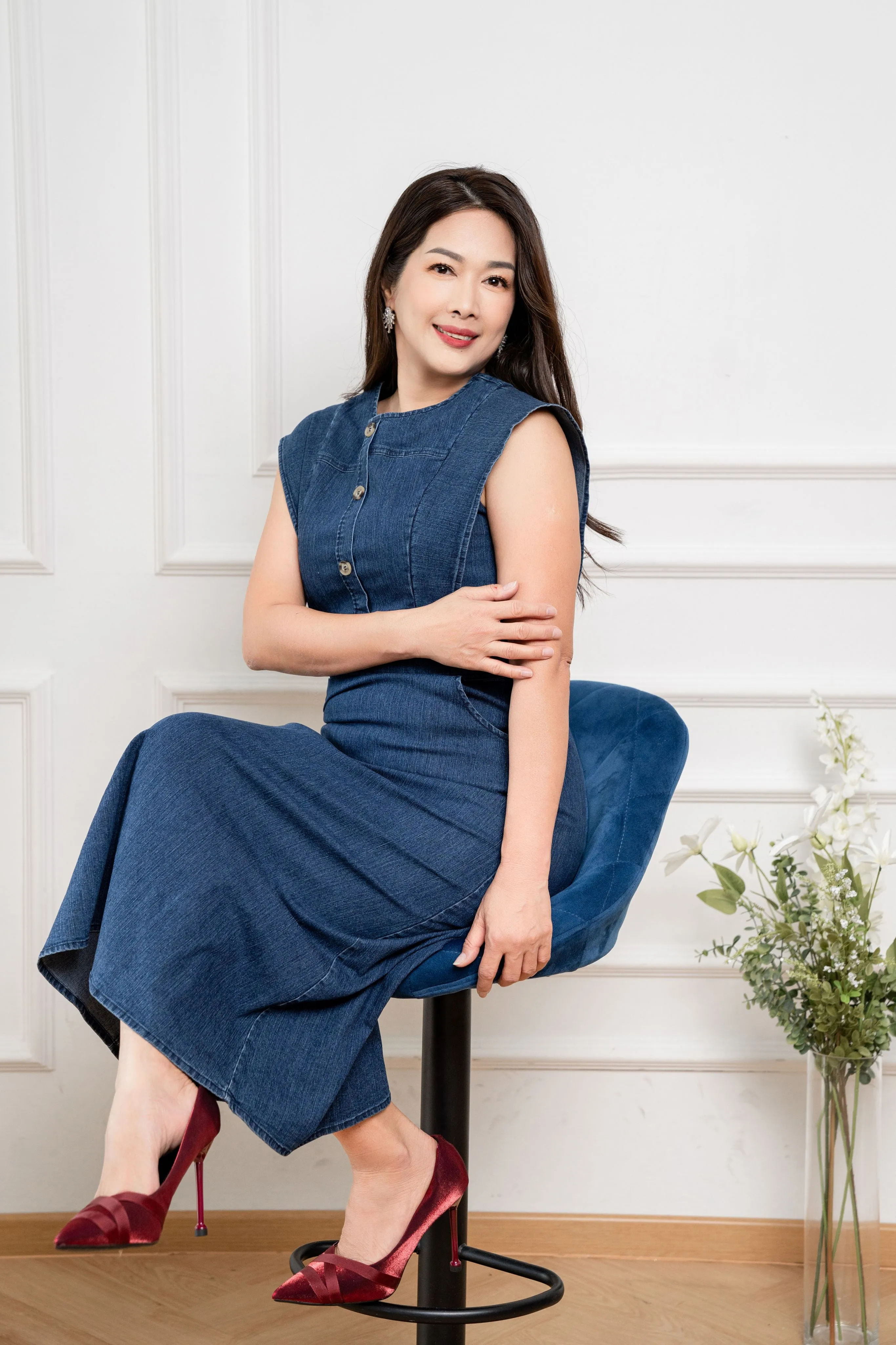 Sleeveless Denim Dress