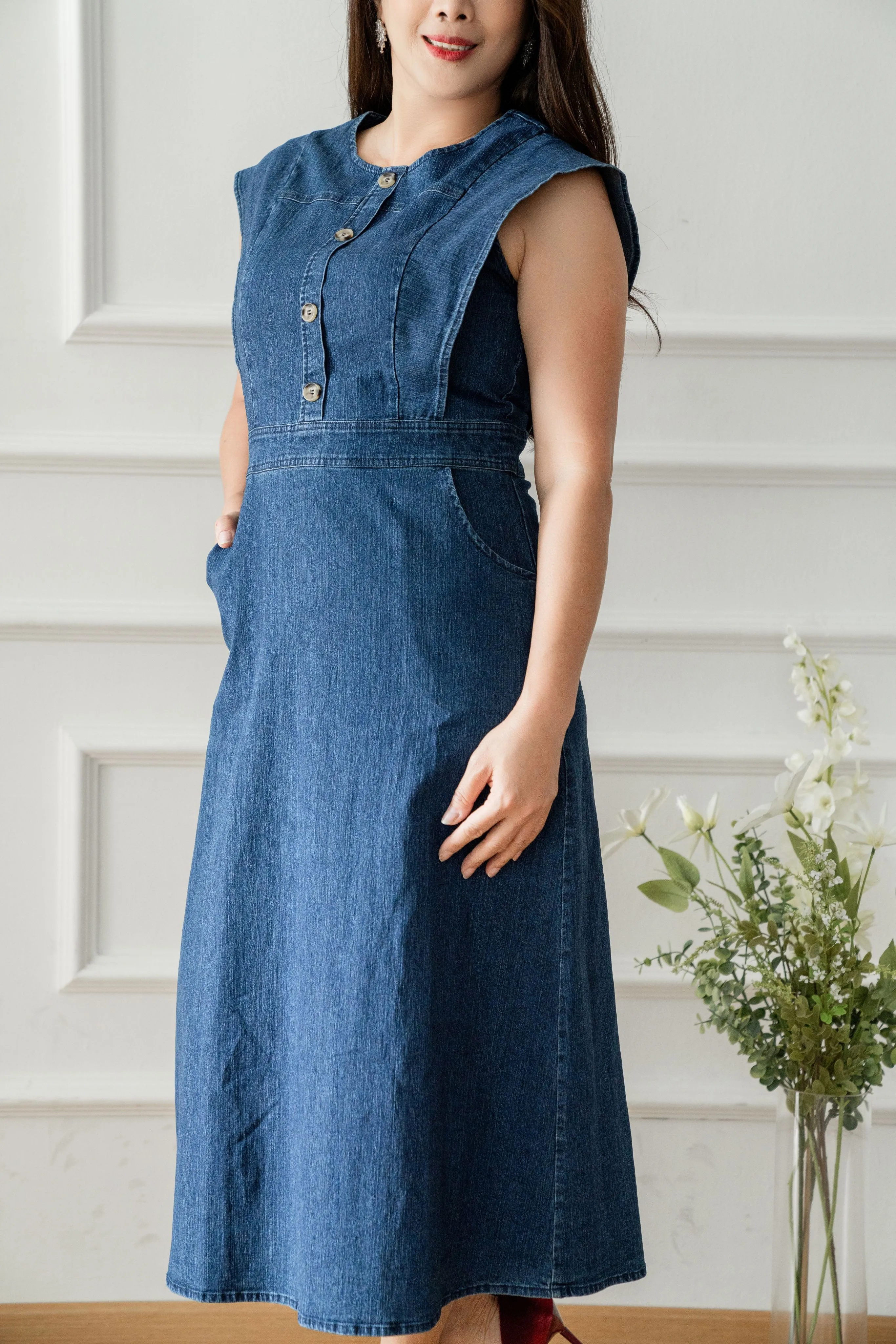 Sleeveless Denim Dress