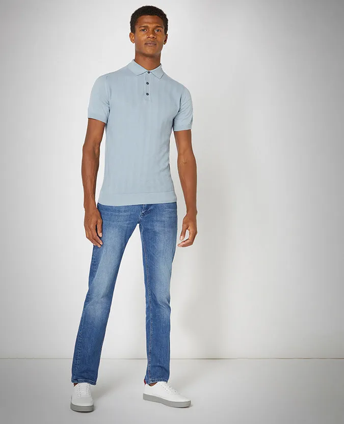 Slim Fit Knitted Cotton Polo Shirt