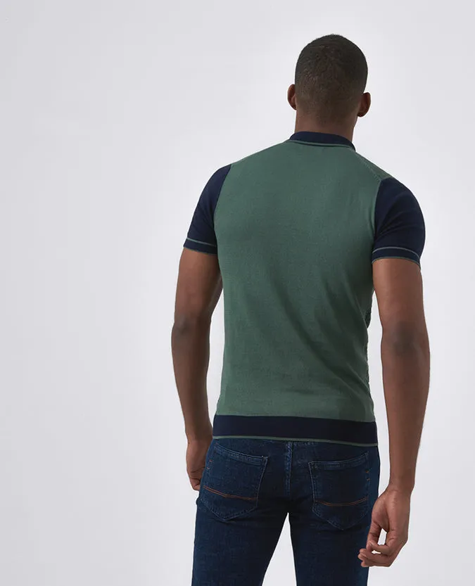 Slim Fit Knitted Cotton Polo Shirt