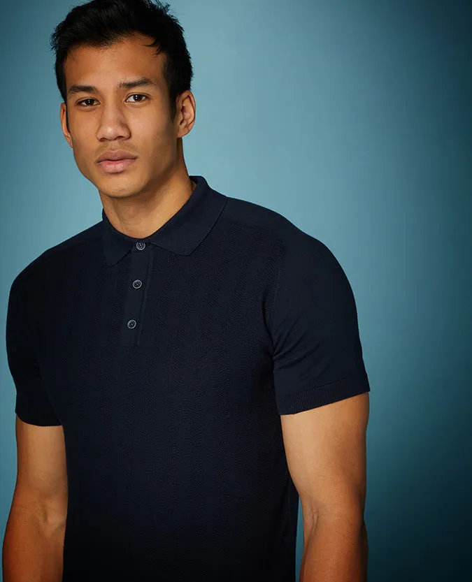 Slim Fit Knitted Cotton Polo Shirt