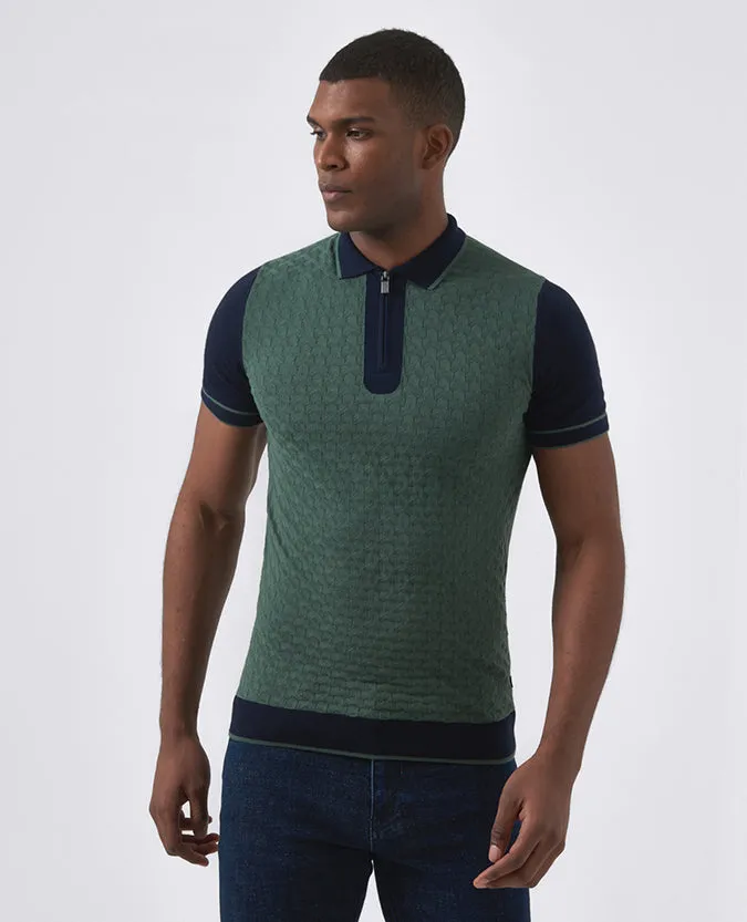 Slim Fit Knitted Cotton Polo Shirt