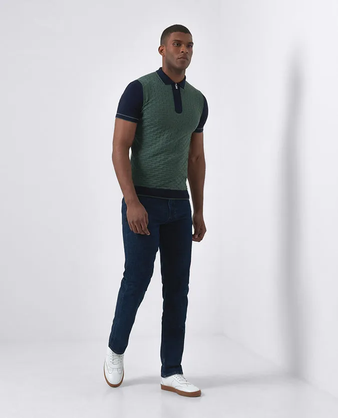 Slim Fit Knitted Cotton Polo Shirt