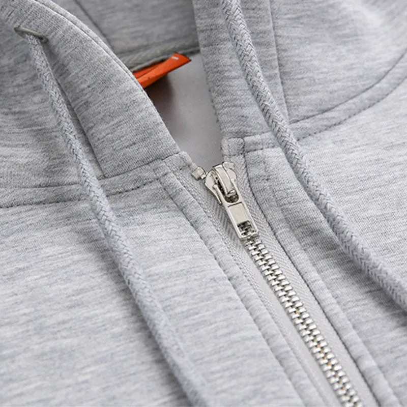 Solid Hooded Cardigan Track Jacket