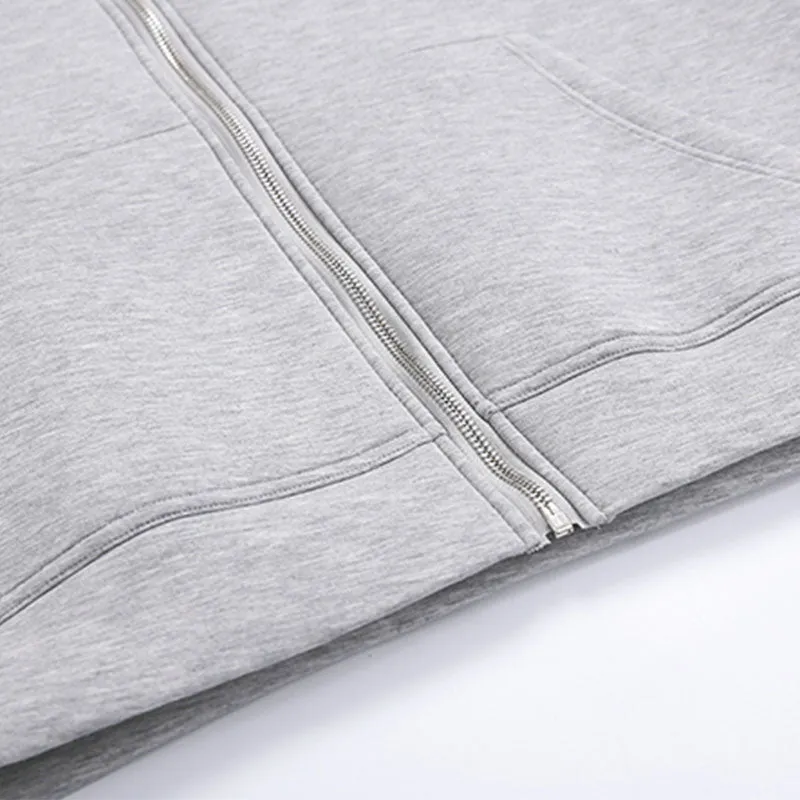 Solid Hooded Cardigan Track Jacket