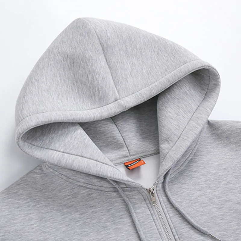 Solid Hooded Cardigan Track Jacket