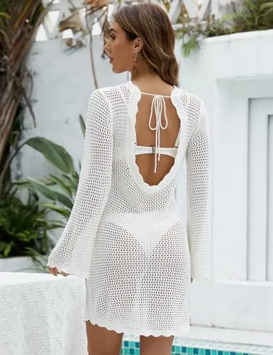 Summer Tunic Knit Swim Crochet Mesh Dress