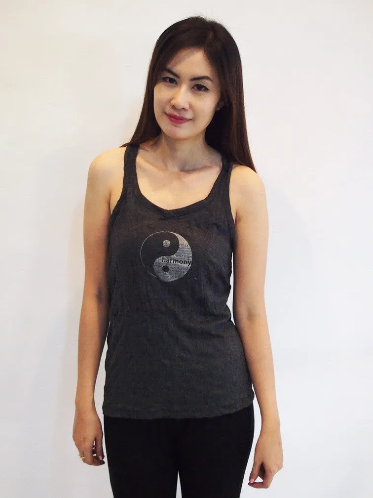 SureDesign Women's Super Soft Tank Top Yin Yang Black