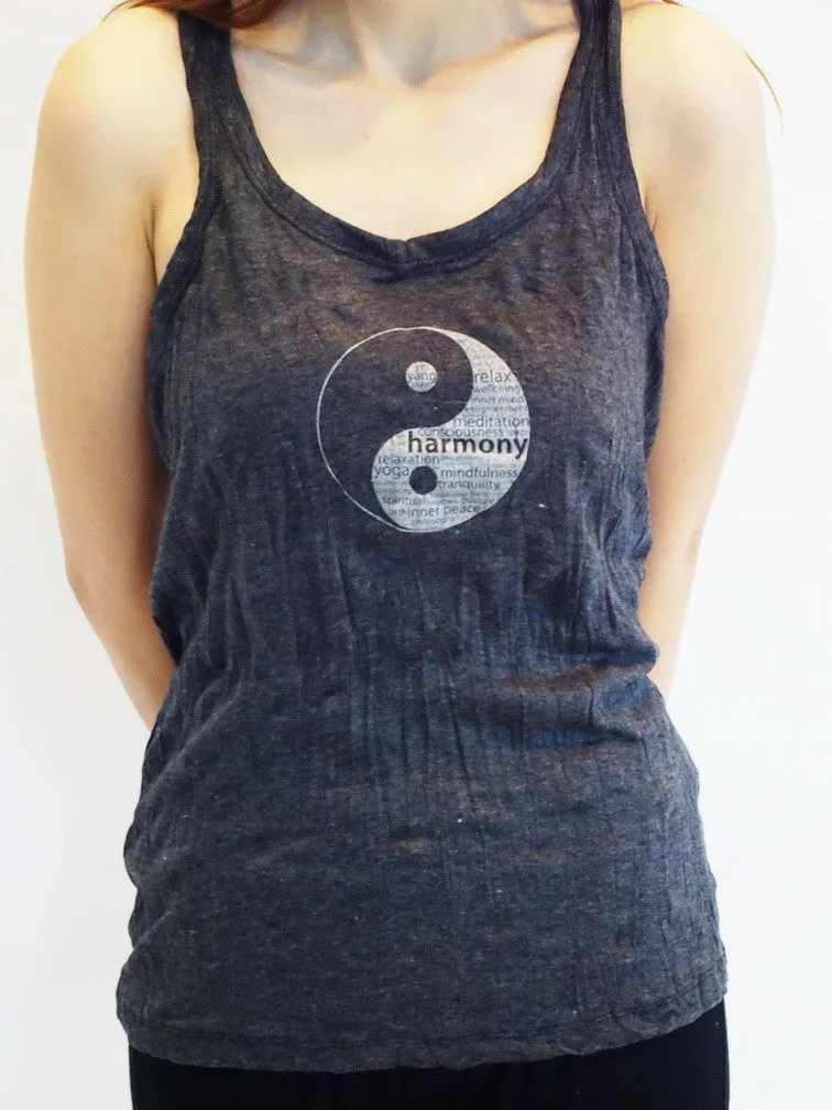 SureDesign Women's Super Soft Tank Top Yin Yang Black
