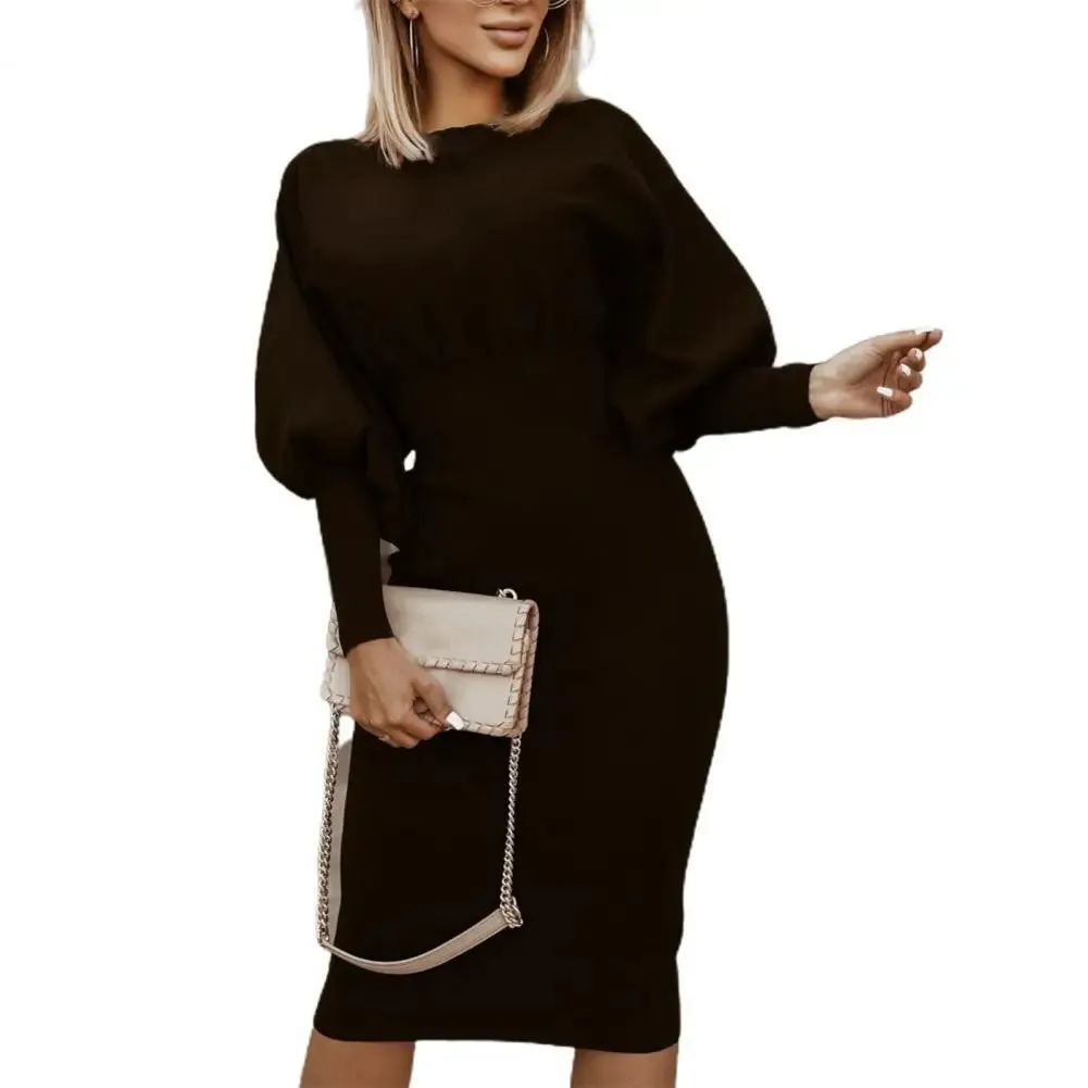 Sylvia Puff Sleeve Slim-Fit Dress