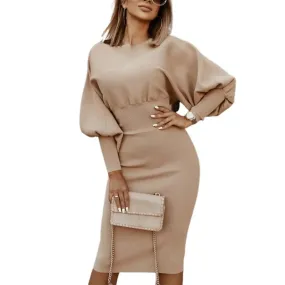 Sylvia Puff Sleeve Slim-Fit Dress