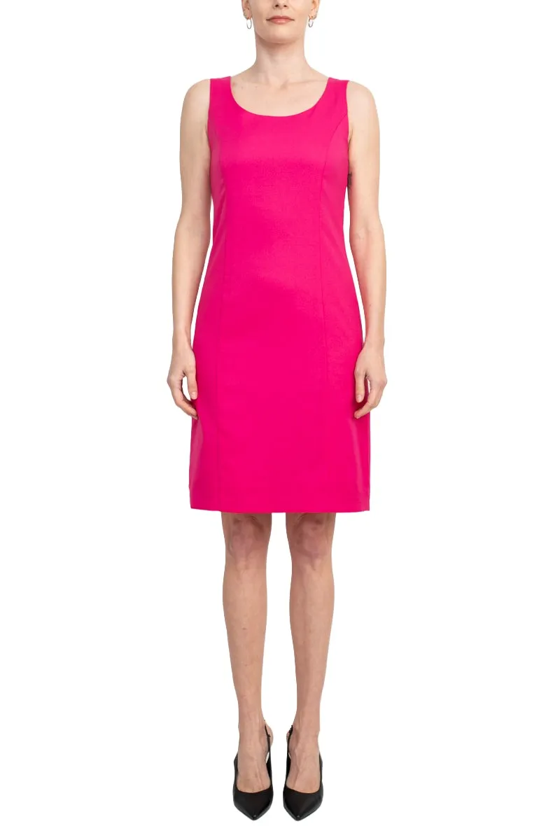 Tahari ASL Scoop Neck Sleeveless Zipper Back With Matching 3/4 Sleeves Jacket