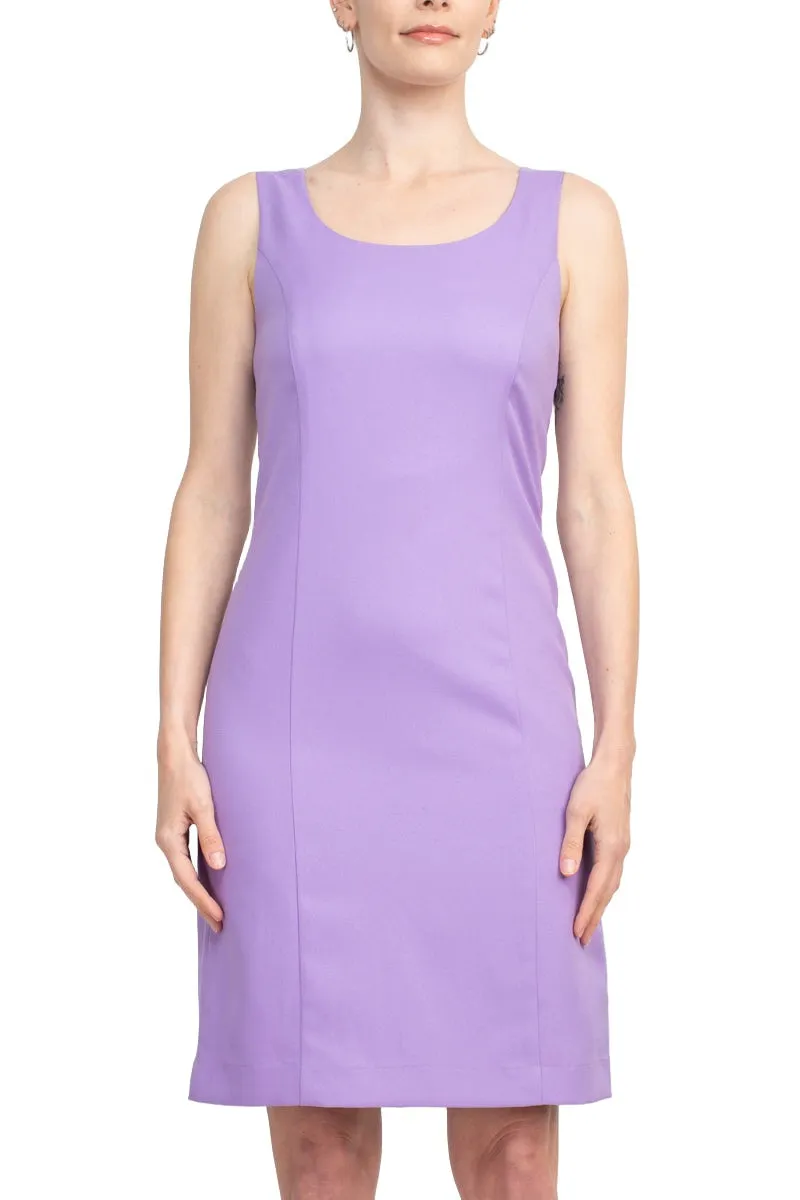 Tahari ASL Scoop Neck Sleeveless Zipper Back With Matching 3/4 Sleeves Jacket