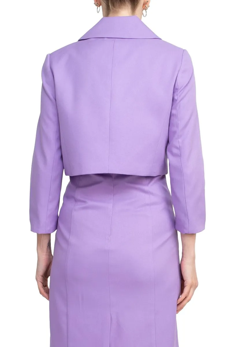 Tahari ASL Scoop Neck Sleeveless Zipper Back With Matching 3/4 Sleeves Jacket