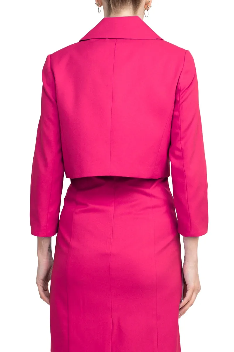 Tahari ASL Scoop Neck Sleeveless Zipper Back With Matching 3/4 Sleeves Jacket