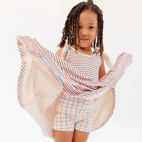 The Cartwheel Short in Red and Blue Grid
