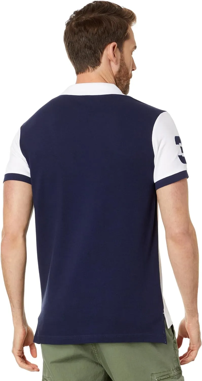 U.S. Polo Assn. Short Sleeve Slim Fit Sash Front Pique Knit Polo Shirt