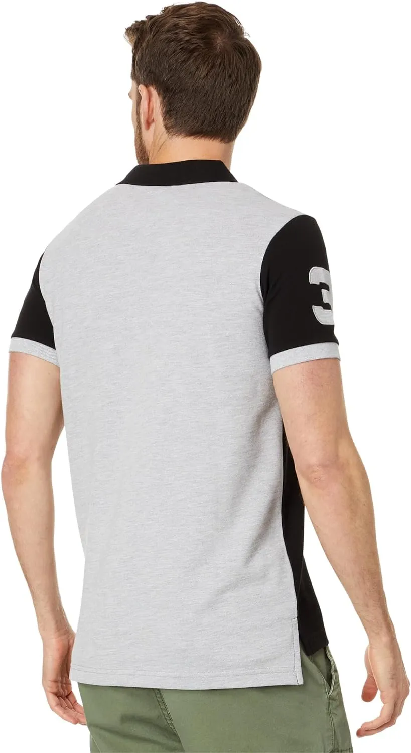 U.S. Polo Assn. Short Sleeve Slim Fit Sash Front Pique Knit Polo Shirt