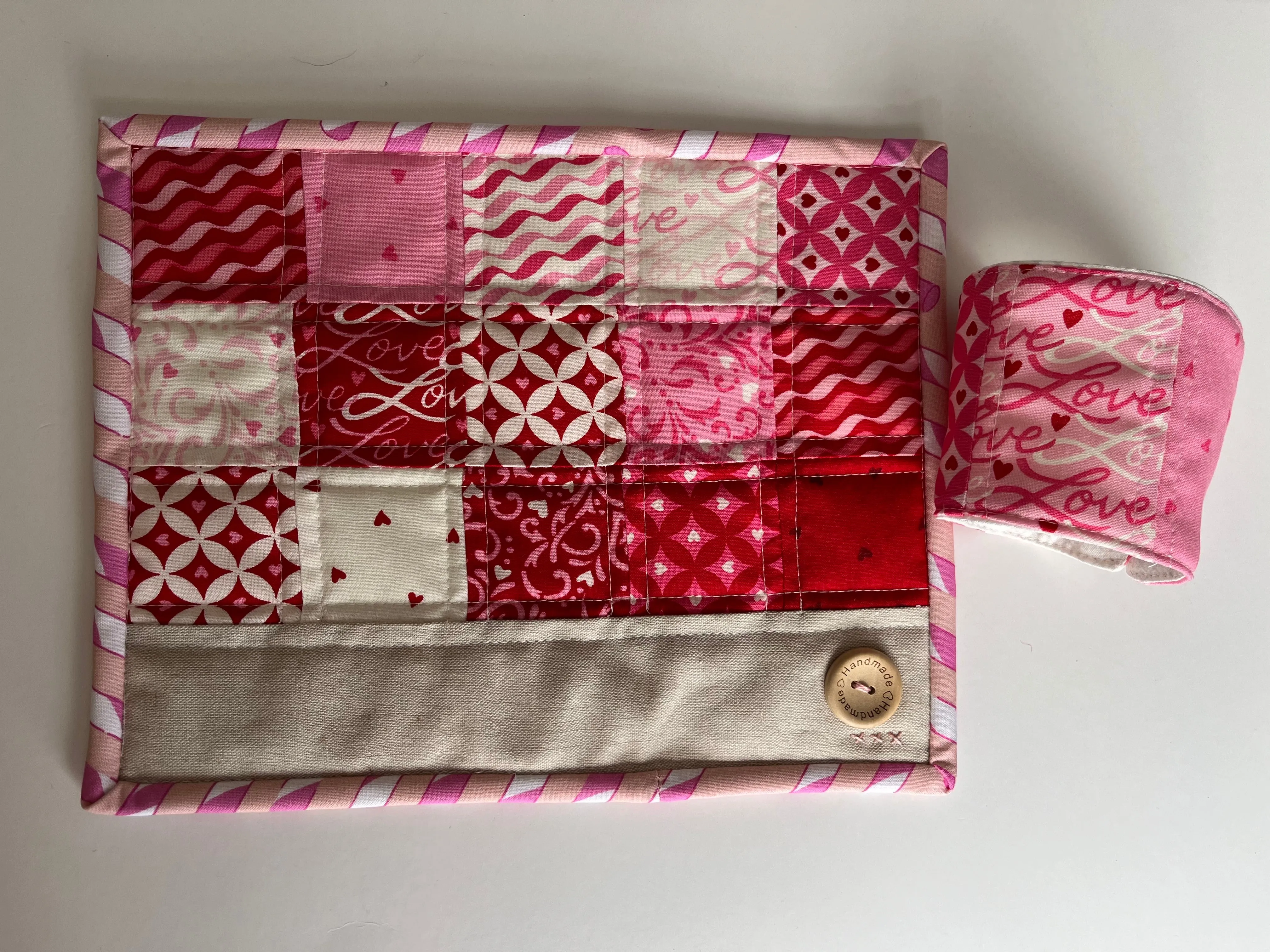 Valentine’s Day Coffee or Tea Gift Set, Snack Mat and Hot Drink Sleeve