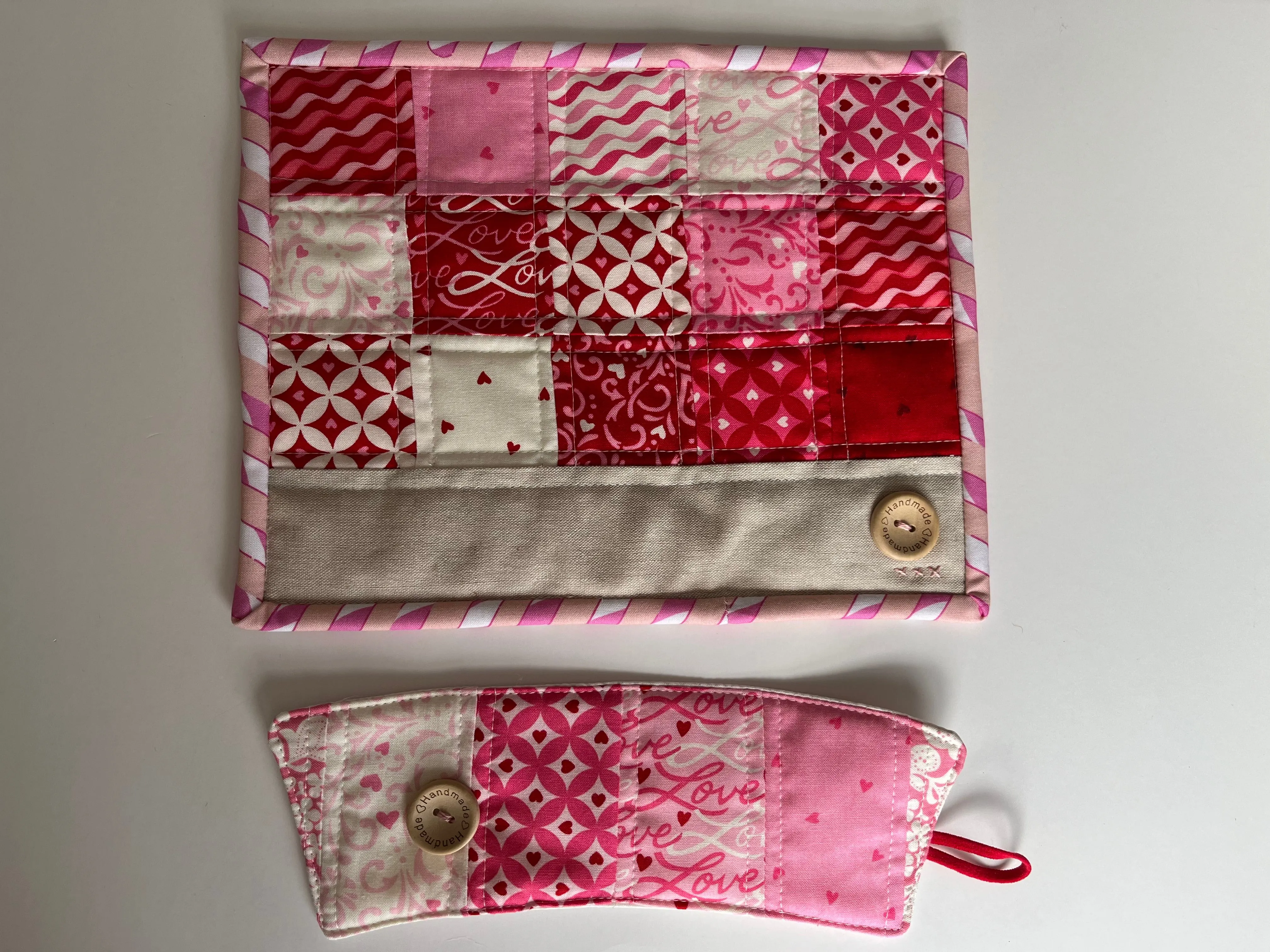 Valentine’s Day Coffee or Tea Gift Set, Snack Mat and Hot Drink Sleeve