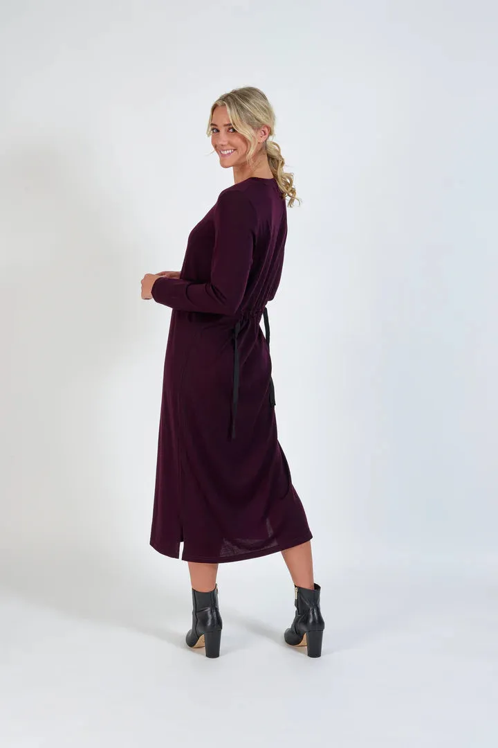 Vassalli Merino Round Neck Long Sleeve Dress