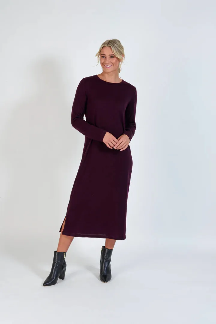 Vassalli Merino Round Neck Long Sleeve Dress