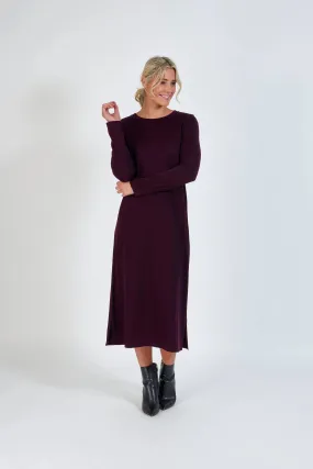 Vassalli Merino Round Neck Long Sleeve Dress