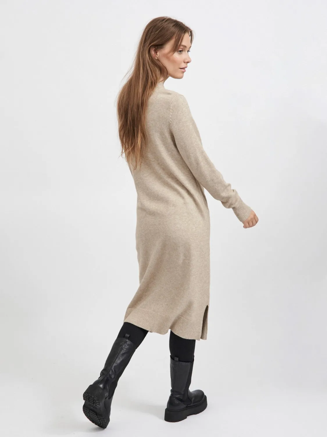 Veronica Crew neck midi dress (Natural Melange)