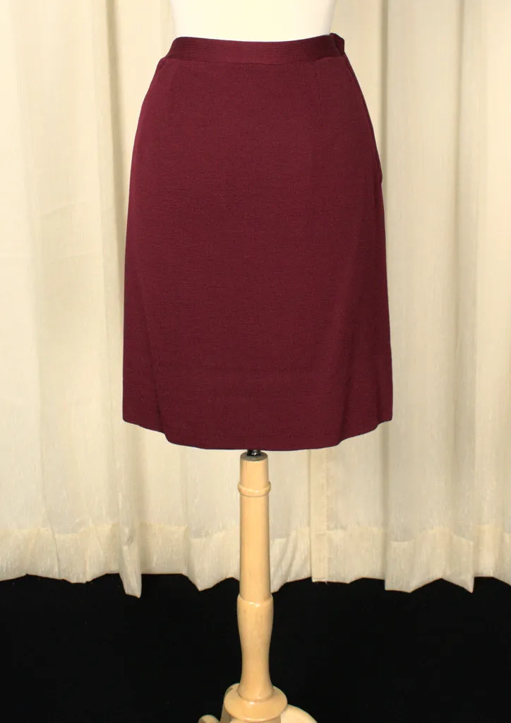 Vintage 1950s Deep Red Wool Knit Set