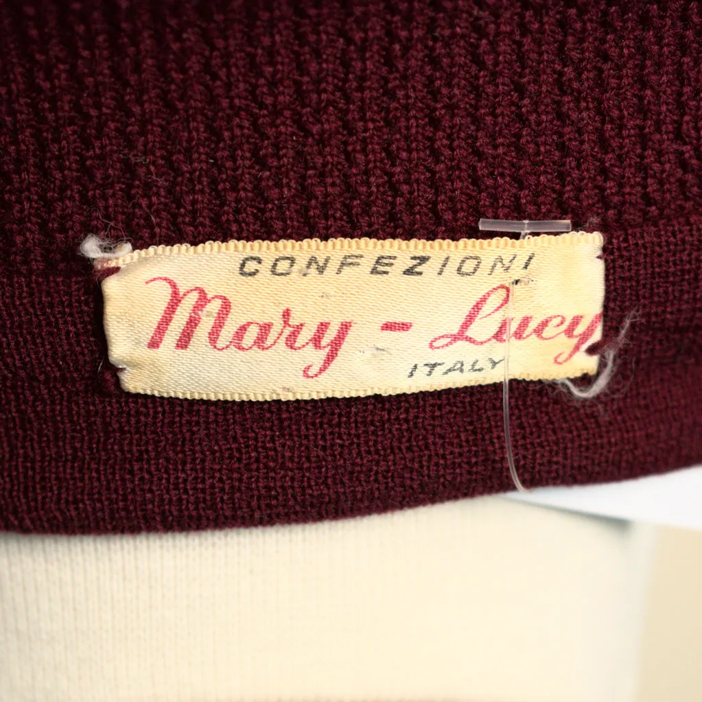 Vintage 1950s Deep Red Wool Knit Set
