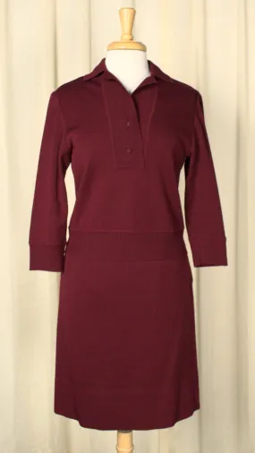 Vintage 1950s Deep Red Wool Knit Set