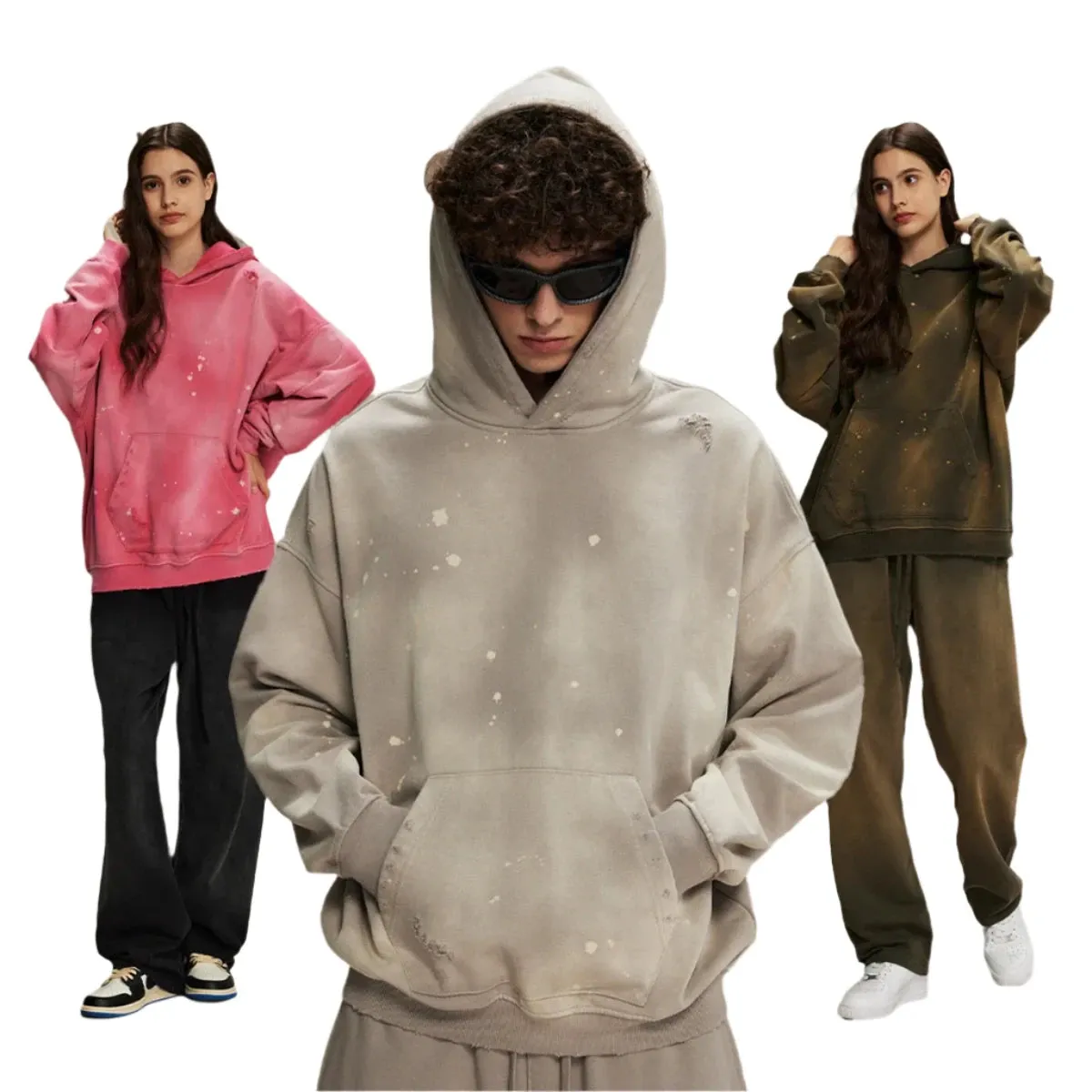 Vintage Dyed Hoodie Sweatpants Set