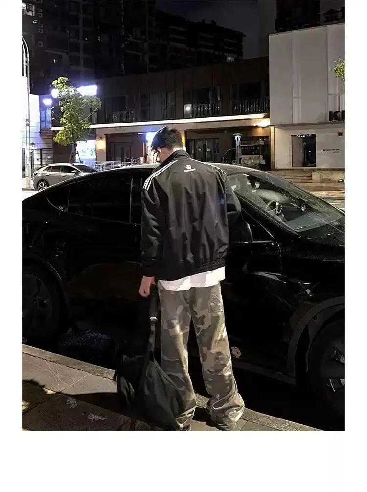 Washed Camouflage Wide Fit Cargo Pants